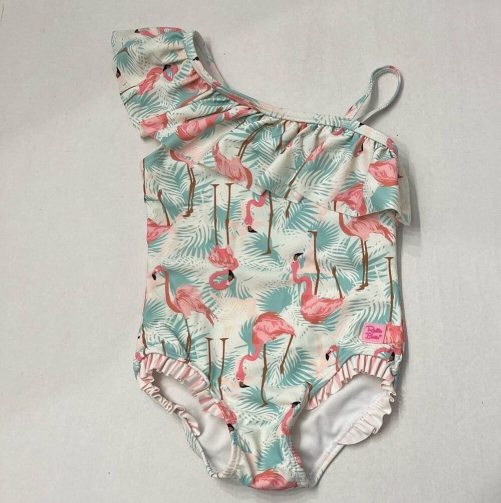 RuffleButts Girls One Shoulder Single Ruffle Swimsuit Size 3T New With Tag